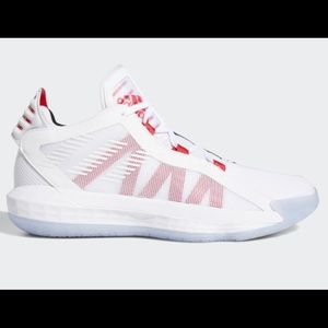 Dame 6 White adidas basketball shoe